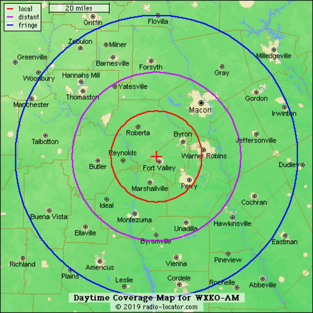 1150 AM Fort Valley - Coverage Area